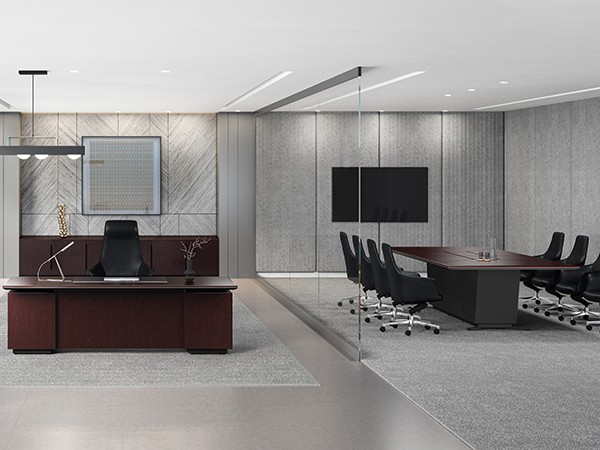 Executive Desk, Conference Table and Rhythm α Executive Chair