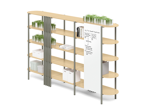 10 - 5 Tiers Open Shelf with Whiteboard, Planter and Props